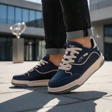 Men's Rayon Casual Original Sneaker Street Skate Shoes E2203 - Màu xanh hải quân - Xem 2