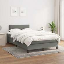 vidaXL Boxspringbett Mit Matratze, Dunkelgrau, 120x200 Cm, Stoff - Grigio - Visualizzare 1