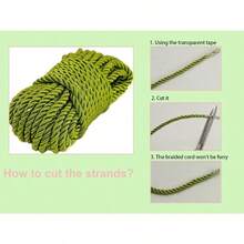 U Pick 10yds 5mm Decorative Twisted Satin Polyester Twine Cord Rope String Thread Shiny Cord Choker Thread 10: Gray - 10:gray - View 5