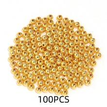 10-1000颗 3-20毫米 仿珍珠树脂珠，金色圆形隔珠，优雅珍珠珠，适用于圣诞装饰、珠宝制作、DIY工艺品、手机挂饰、钥匙扣，批发 - 金色 - 查看 13