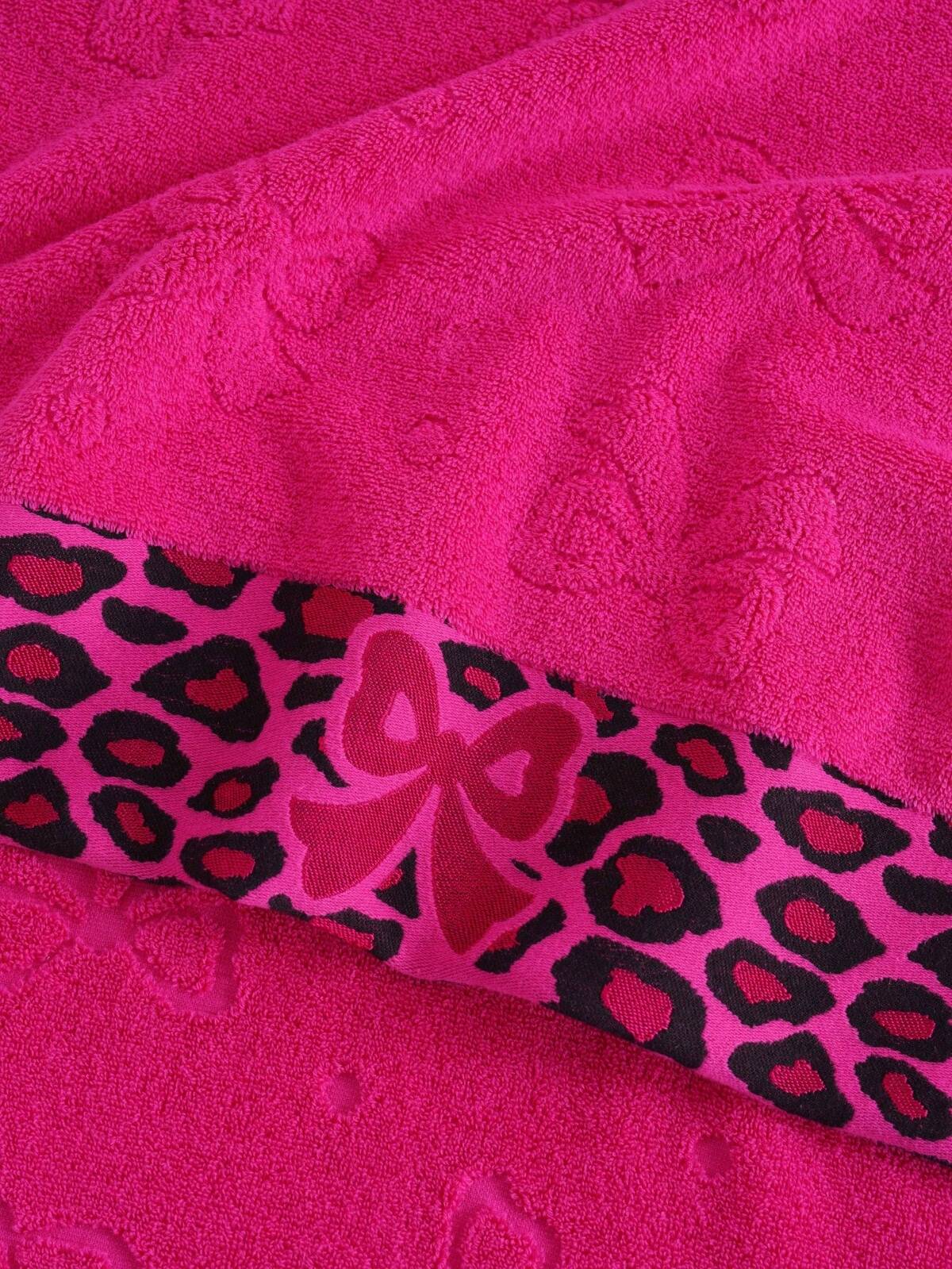 QIBHI 1/2/3pcs Optionnel, Serviette de bain/Serviette de visage/Serviette de main en coton éponge jacquard avec nœud 100% coton, Cadeau de la Saint-Valentin, Bordure en satin imprimé léopard, Serviette de bain en pur coton doux et absorbant, Serviette de salle de bain légère et douce, Serviette pour invités, Convient pour la salle de bain, l'hôtel, la salle de sport, les voyages, les cadeaux, le salon, les sports, l'extérieur, la plage, l'école, la rentrée scolaire, les accessoires de voyage, le 11