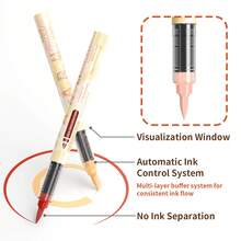 Skin Tones Art Markers,12/24/36/48 Color Soft Brush Tip Acrylic Paint Pens, Quick-Drying Waterproof Acrylic Paint Markers For Illustration Sketching, Wood,Glass,Fabric,Rocks Painting - Skin Tone Marker - View 9