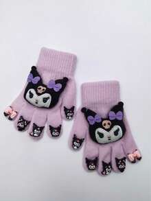Sanrio 三丽鸥儿童保暖五指手套，冬季女童酷洛米五指手套套装