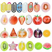 Juego de 6 sujetapapeles grandes de acrílico, de colores brillantes - Los sujetapapeles grandes se utilizan para útiles escolares, regalos para maestros de vuelta a la escuela y organización - Muy adecuados para maestros y manualidades DIY, Juego de 6 marcapáginas de acrílico con diseños de frutas variadas. - Multicolor - Ver 12