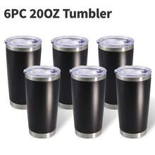 6 taza de viaje de acero inoxidable de 30 oz, termo aislado con vacío, sin carga - Ideal para bebidas frías y calientes, regalo perfecto para Navidad y Halloween, taza de viaje para café - Negro - Ver 2