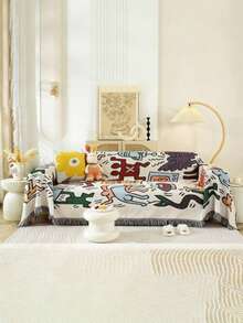 Cartoon Geometric Pattern Tasseled Sofa Cushion, Suitable For All Seasons - Multicolor - View 6
