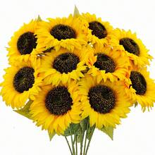 ArtiEleg 1/3/8/12/20pcs Artificial Silk Sunflower With Stem, Home Decor For Room, Bedroom, Easter, Mother's Day, DIY Craft, Wedding, Birthday, Valentine's Day - Yellow - View 7