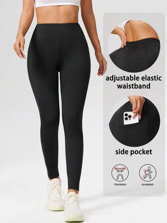 Dambyxor för löpning, yogabyxor med fickor och vardagsträning, leggings med smal passform