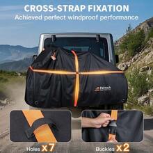 800D Heavy Duty Bike Cover For Transport 2 Bikes Outdoor Bike Covers For 2 Bikes On Rear Bike Rack Waterproof Windproof Electric Bicycle Cover With Straps And Storage Bag - 黑色 - 查看 3