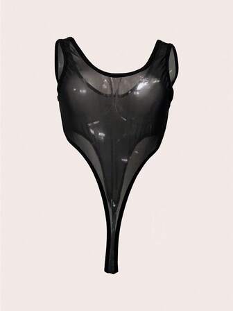 1 stycke sexig halterneck jumpsuit sexiga underkläder broderad perspektiv härlig tjejpyjamas