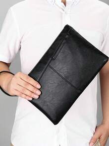 1pc Fashionable Minimalist Men's Clutch Bag, Made Of High-Quality PU Leather, Large Capacity To Hold Phone, Bank Cards, Short Wallet, Keys And Other Personal Items, Essential Accessory For Stylish Men, Convenient Pockets, Comfortable Handheld, Suitable For Business, Travel And Outdoor Use Bible Bag New Year Gift Valentine'S Day - Multicolor - View 6
