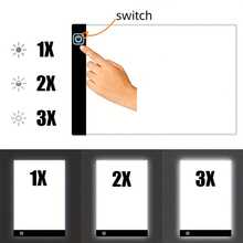 1入組LED追蹤複印板玩具繪圖板，可調節亮度的繪圖平板，適用於學習、教育和遊戲