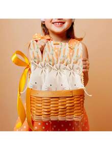 6pcs Easter Bunny & Carrot Pattern Linen Drawstring Gift Bags - Reusable, Fun Design | Suitable For Easter/Spring/Party/Baby Shower, Candy/Jewelry/Surprise Gift Packaging And Decor Accessories - Multicolor - View 7