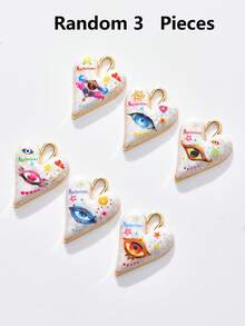 2/50pcs Random Multi-Color Fashionable Dark Heart & Devil's Eye Pendant, Suitable For DIY Necklace, Bracelet, Earring, Keychain, Phone Chain, Couple Gift Jewelry Making - Multicolor - View 36