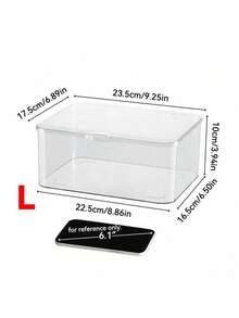 1pc Transparent Desktop Storage Box With Lid, Dust-Proof Container. Mini Household Medicine Storage Box. Multi-Functional Storage For Cosmetics, Face Masks, Stationery, Sundries - Multicolor - View 12