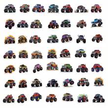 50pcs Cartoon Monster Car Stickers - PVC, Multi-Color, Self-Adhesive, Suitable For Laptops, Guitars, Skateboards, Etc. - Multicolor - View 11