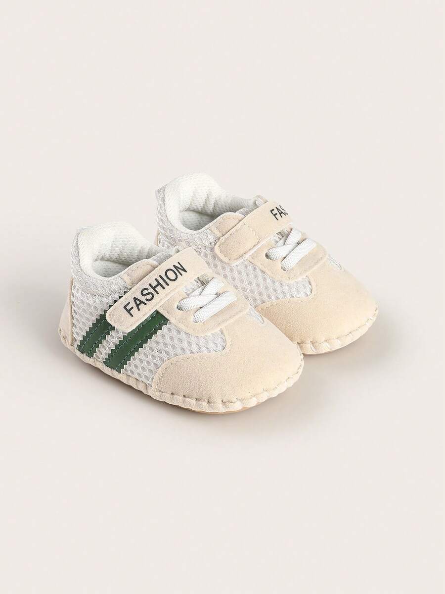 Spring And Autumn Net Infant Sports Shoes 3-6 To 9 Months Anti Slip Rubber Soled Male And Female Infant Sneakers 1 Year Old White Shoes - Green - View 1