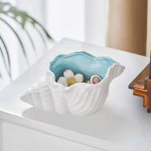 Conch Shape Jewelry Dish Ceramic Holder Ring Trinket Tray, Ocean - Themed Decorative Trinket Dish, Suitable Mother Friend Sister, Gifts Women, Home Decor Trinket DishSea Blue - 海藍 - 海螺 - 查看 6
