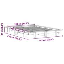 vidaXL Massivholzbett Ohne Matratze 120x190 Cm Kiefernholz - Braun - Übersicht 10