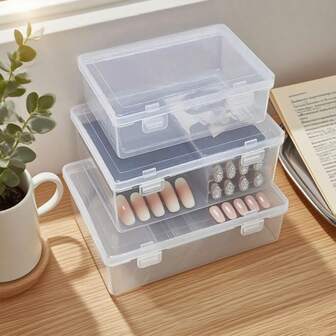 1 st bästsäljande transparent fyrkantig förvaringslåda i plast med lock - slitstarkt, mögelfritt PP-material, lämplig för klämmor, piller etc. - perfekt för att organisera kontorsskrivbord, kontor, sminkbord, sovrum, badrum