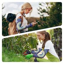 Gardening Sleeves Farm Sun Protection Arm Cooling Sleeves Thorn Proof Garden For Women Men With Thumb Hole,TiedyeBlue - 紮染藍色 - 查看 7