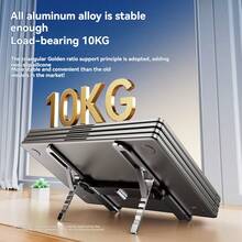 Suporte de Laptop Dobrável de Metal Mini Ajustável em Ângulo, Portátil, Suporte de Notebook para Laptops de 10 a 17 Polegadas, Ideal para Casa, Escritório e Viagens - Multicolorido - Visão 4