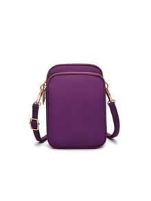 1 Stück Mini modische Damen Diagonal-Reißverschluss Handytasche, multifunktionale Handtasche Armtasche Geldbörse, Herbst - Schwarz - Übersicht 12