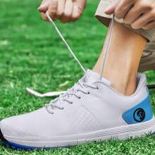 男士专业高尔夫运动鞋，防水防滑时尚休闲鞋 - 藍白色 - 查看 15