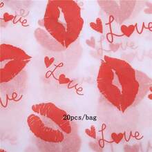 红色心形礼品包装纸，情人节花束礼品衬纸 - 彩色 - 查看 9