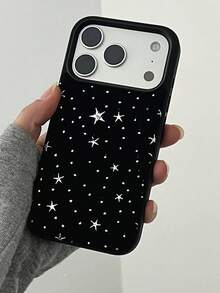 秋冬牛仔星空手机壳，兼容 17 Pro Max、Apple 14、17 Pro、新款 15 Pro、16 Pro Max、16，柔软保护套，防摔 - 黑色 - 查看 6