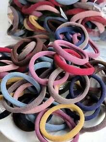 100pcs Women's All-Match Black, Blue, Red, Khaki, Pink High-Elastic Nondamaging Hair Ties, Stylish & Versatile, Elegant & Chic, Simple & Minimalist Design Hair Bands, Suitable For Daily Wear, Casual, Party, Commute, Vacation, Face Washing, Makeup, Hairstyling,Woman Head Accessories, Woman Hair Accessories Ponytail Holders Hair Elastics Hair Rubber Bands Scrunchies Hair Rope, Hair Bobbles - Black - View 4