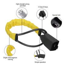 Steering Wheel Lock Anti-Theft Car Security Device Heavy Duty Seat Belt Lock Black/Red/Yellow - Yellow - View 2