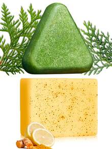 半瓶装柏叶乌苏里洗发水+姜黄柠檬手工皂，女士洗发水，蕴含何首乌和松针草本成分，深层清洁，控油丰盈，去除头皮屑，柔顺修护，强韧滋养秀发，改善毛躁和分叉，适合所有发质和肤质。 - 彩色 - 查看 14