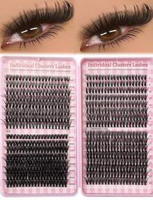 640pcs 30D/40D/50D High Capacity Lash Book Individual Faux Mink Eyelashes, Fluffy Wispy Lashes 0.07mm D Curl 9-16mm Mixed Length, Natural Soft Eyelash Extension Makeup, Suitable For Any Style, Reusable, Fit For Daily Makeup, Wedding, Date, Party, Music Festival, Halloween, Christmas - D - 查看 1