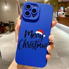 2026 nueva funda de teléfono mate, funda de teléfono diseño de gorro de Santa Feliz Navidad para iPhone 14 13 12 11 Pro Max  Galaxy S23 S22 S21 S20 S10 Plus funda de protección para teléfono regalo de pareja para novio novia regalo de vacaciones - Negro - Ver 4
