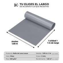 VINILMAX Lona Impermeable de 1.50x1m Uso Rudo con Protección UV para Exterior | Resistente a Polvo, Lluvia y Nieve | Ideal para Camiones, Obra y Construcción | Disponible en Varios Colores - Plateado - Ver 3
