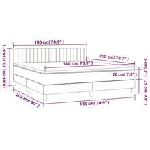 vidaXL Boxspringbett Mit Matratze, Dunkelgrau, 180x200 Cm, Stoff - Xám - Xem 7