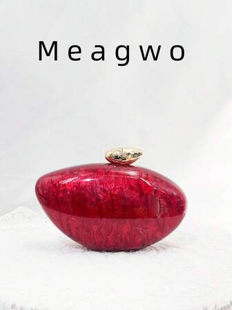 Bolso de mano de acrílico con patrón de mármol minimalista y elegante, bolso de embrague personalizado con nicho de huevo de ganso, bolso de hombro con cadena