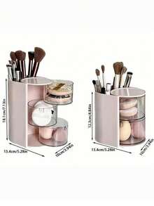 2/3 Organizador de maquillaje giratorio de varios niveles, caja de almacenamiento a prueba de polvo de plástico para cosméticos, joyas, brochas de maquillaje, organizador de escritorio, caja de almacenamiento multiusos compacta, conveniente para tocador, baño, oficina, ideal para regalos de Navidad, Día de San Valentín, cumpleaños, regreso a clases - Multicolor - Ver 8
