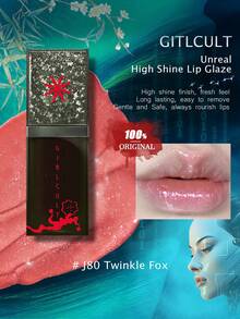 GIRLCULT Unreal High Gloss Lip Glaze J80 Sparkling Fox, Chameleon Liquid Lipstick, Oil-Based Diamond Glitter Lip Gloss, Metallic Shimmer, Rich Pearlescent Finish, Long-Lasting Color, Holographic Talc-Free, Korean Makeup, Korean Cosmetics, 3.5ml/0.12fl.Oz - J80 Twinkle Fox - 查看 1
