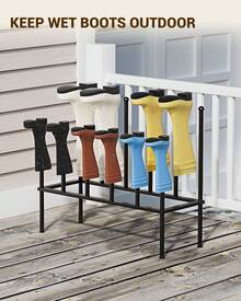 Oak&Tea Porte-chaussures métallique 3 étages - Rangement pour 12 paires - Noir - Design indépendant et gain de place pour entrée, couloir et appartement - Noir - Voir 6