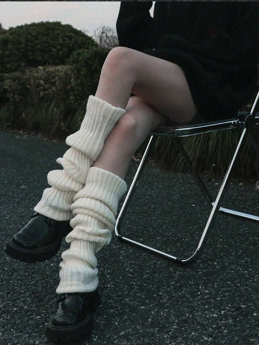 1Pair Ultra-Soft Stacked Socks With Cozy Holiday Plaid Pattern - New Year's Essential For Home Gatherings And Casual Festive Wear | New Year's Homewear Socks, Cozy Plaid Legwear, Casual Holiday Essentials - 白色 - 查看 1