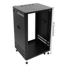 Futchoy 300LBS Heavy Duty DJ Mixer Stand | Alloy Steel Audio Rack With Lockable Wheels & Leveling Feet, Heat Dissipation & Cable Management - Black - View 2