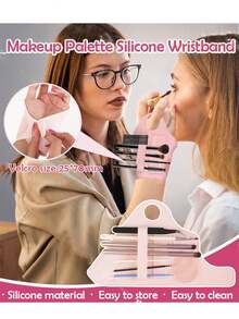 Multifunctional Makeup Brush And Beauty Tool Wristband With Cleaning Area,Silicone Makeup Auxiliary Wristband