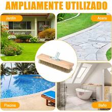 Escoba de Alambre,  Cepillo de Alambre Acero Inoxidable, Diseño de 45 ° , para Limpieza Profesional de Superficies, Patio, Musgo, Cocina, Baño, Hogar, Industrial, Taller Mecánico - 1 - Ver 7