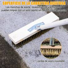 Escoba de Alambre,  Cepillo de Alambre Acero Inoxidable, Diseño de 45 ° , para Limpieza Profesional de Superficies, Patio, Musgo, Cocina, Baño, Hogar, Industrial, Taller Mecánico - 1 - Ver 6