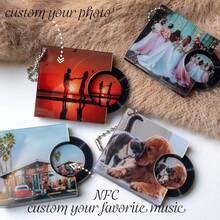 Customized NFC Mini Album CD Keychain, Personalized Music Gift, Retro Style Gift, Split Keychain For Music Lovers, Wedding Favor - Multicolor New-2 - View 15