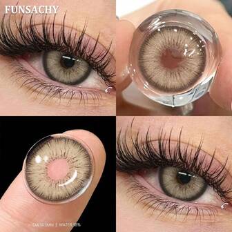 1 par/2 lentes, nuevas lentes de contacto serie CHARLOTTE color marrón, 14.5mm, ojos grandes, desechables anuales.