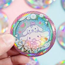 3枚三丽鸥金属徽章，卡通人物笑脸胸针，纪念胸针