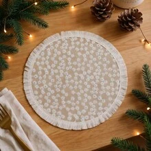 4pcs/6pcs/8pcs Natural Jute 15 Inch Jute And White Print Tassel Placemats, Rustic Round Woven Coarse Linen Tassel Table Mats, Non-Slip, Heat Resistant, Lightweight, Durable And Reusable, Multipurpose For Kitchen, Bohemian Wall Decor, Trivet, Plate Mat, Ideal For Christmas Eve, Halloween, Home Dining Room Decor, Gifts, Weddings, Parties - Multicolor - View 7